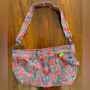 Pilcro and the Letterpress Floral Denim Shoulder Bag Upcycled Jeans Boho Y2K